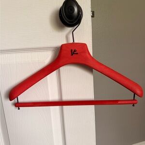 2 Isaia Red Wooden Suit Hangers with Logo